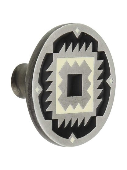 Southwest Treasure Knob in Ant Pewter/Cream.